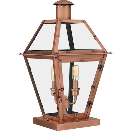 Quoizel Rue De Royal Outdoor Pier Base 2 Lights  Aged Copper RO9110AC